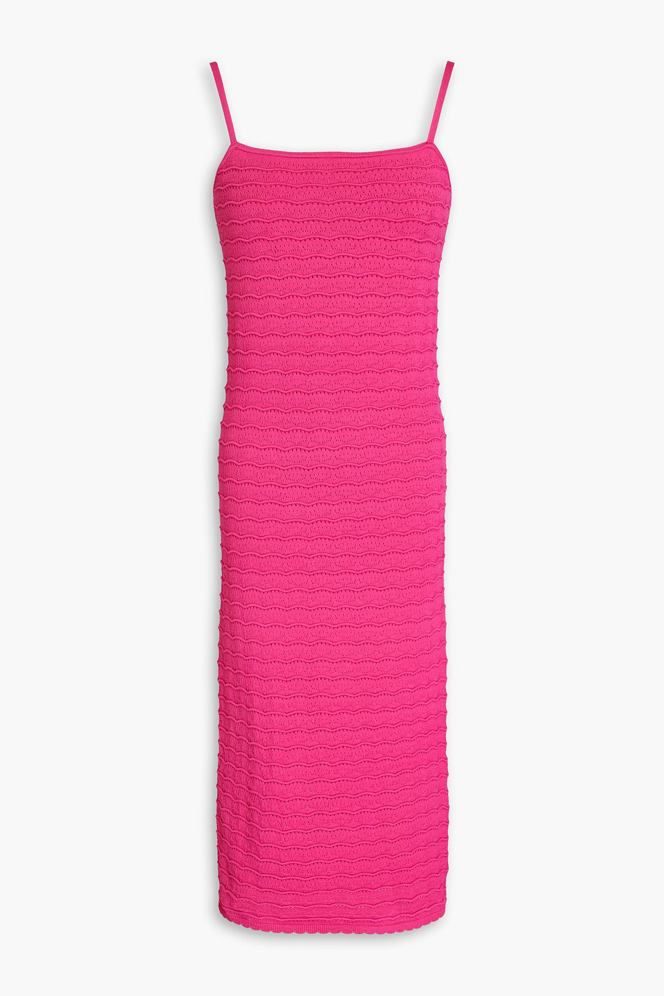 Adam Lippes Pointelle-knit Midi Dress In Fuchsia