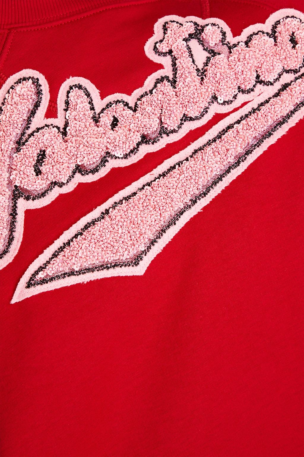 VALENTINO GARAVANI Embellished French cotton-blend terry sweatshirt