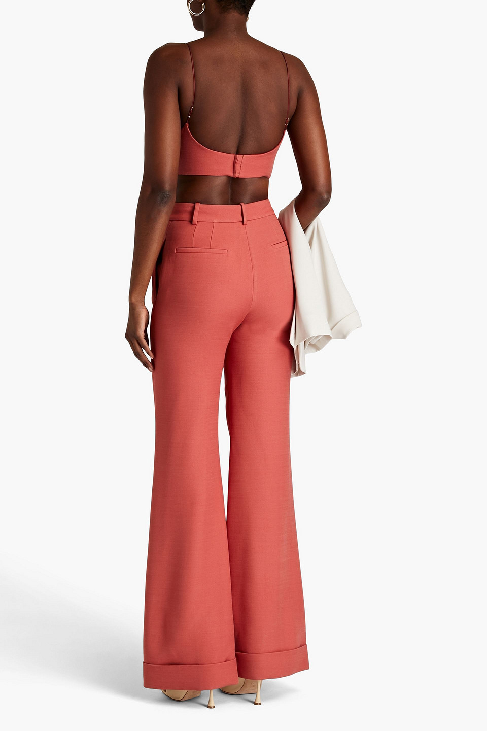  Adam Lippes - Wool And Silk-blend Canvas Bra Top - Orange - Us 8 