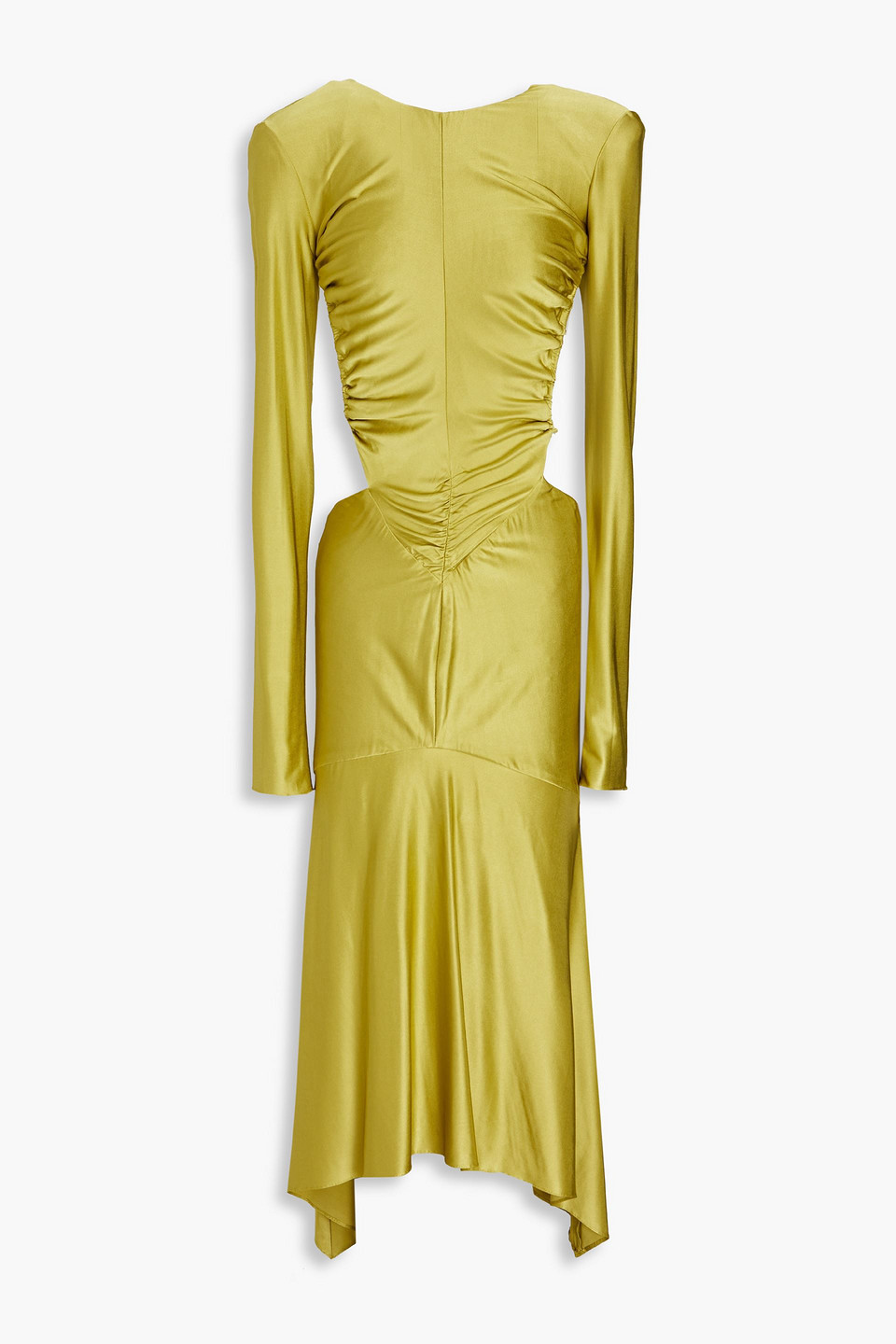 Open-back crystal-embellished stretch-jersey midi dress