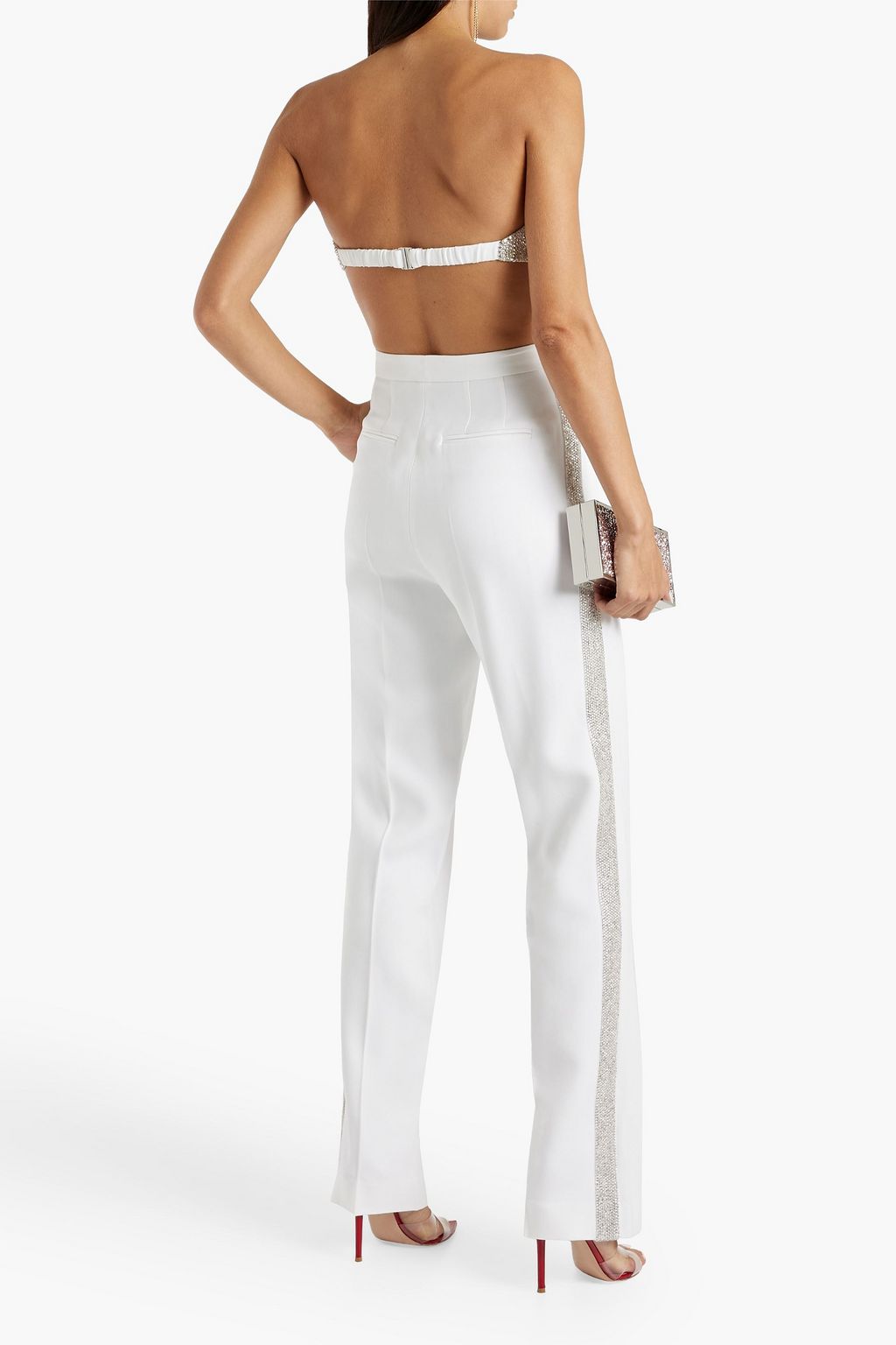 MICHAEL KORS COLLECTION توب على شكل حمالة صدر من الكريب المزين بالكريستال