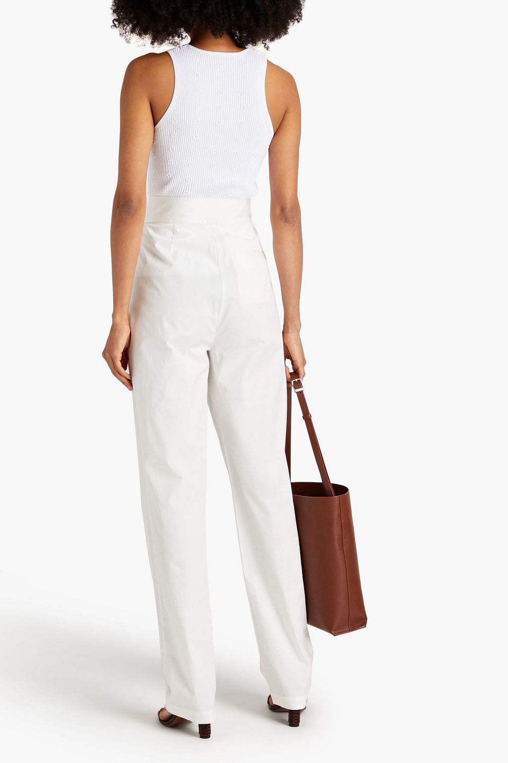 TOVE Pleated cotton-blend twill tapered pants