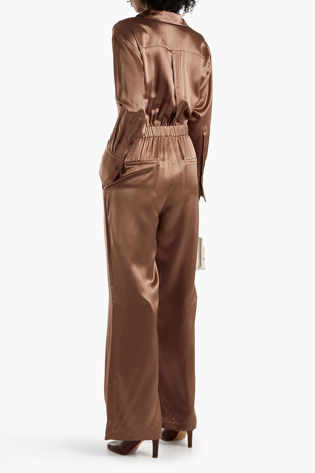 NICHOLAS Emma silk-satin wide-leg jumpsuit