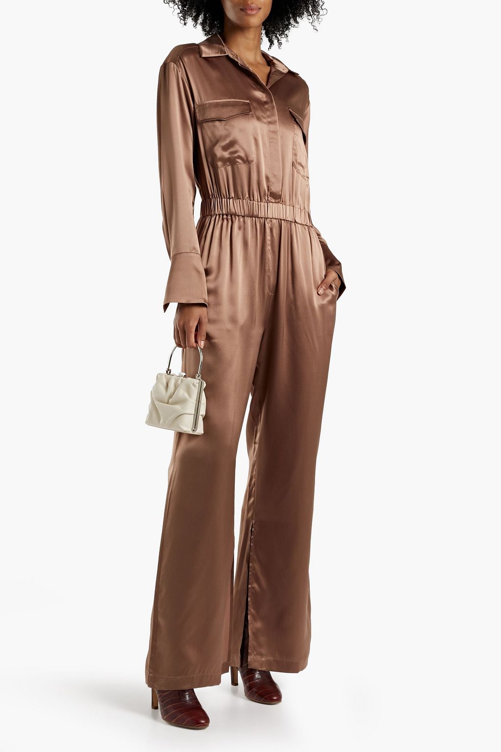 NICHOLAS Emma silk-satin wide-leg jumpsuit