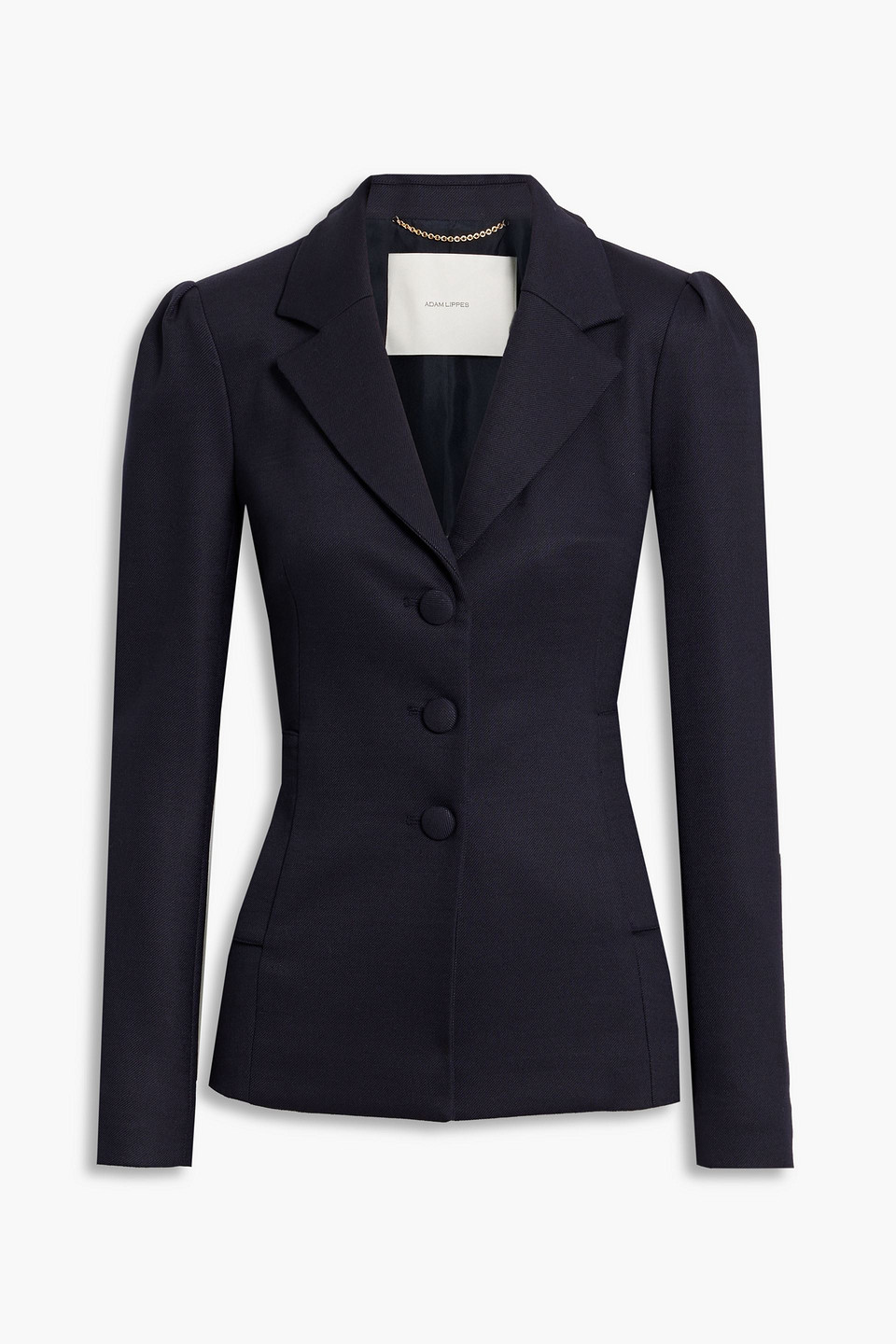 Adam Lippes Pleated Twill Blazer In Midnight Blue