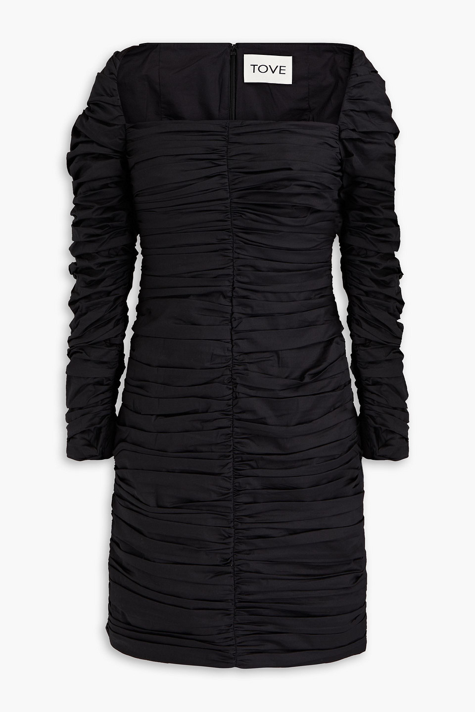 Tove Womens Black Asha Ruched Cotton-blend Poplin Midi Dress 10 In Black