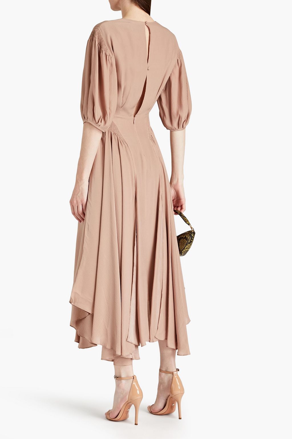 TOVE Veda pleated silk-crepon midi dress