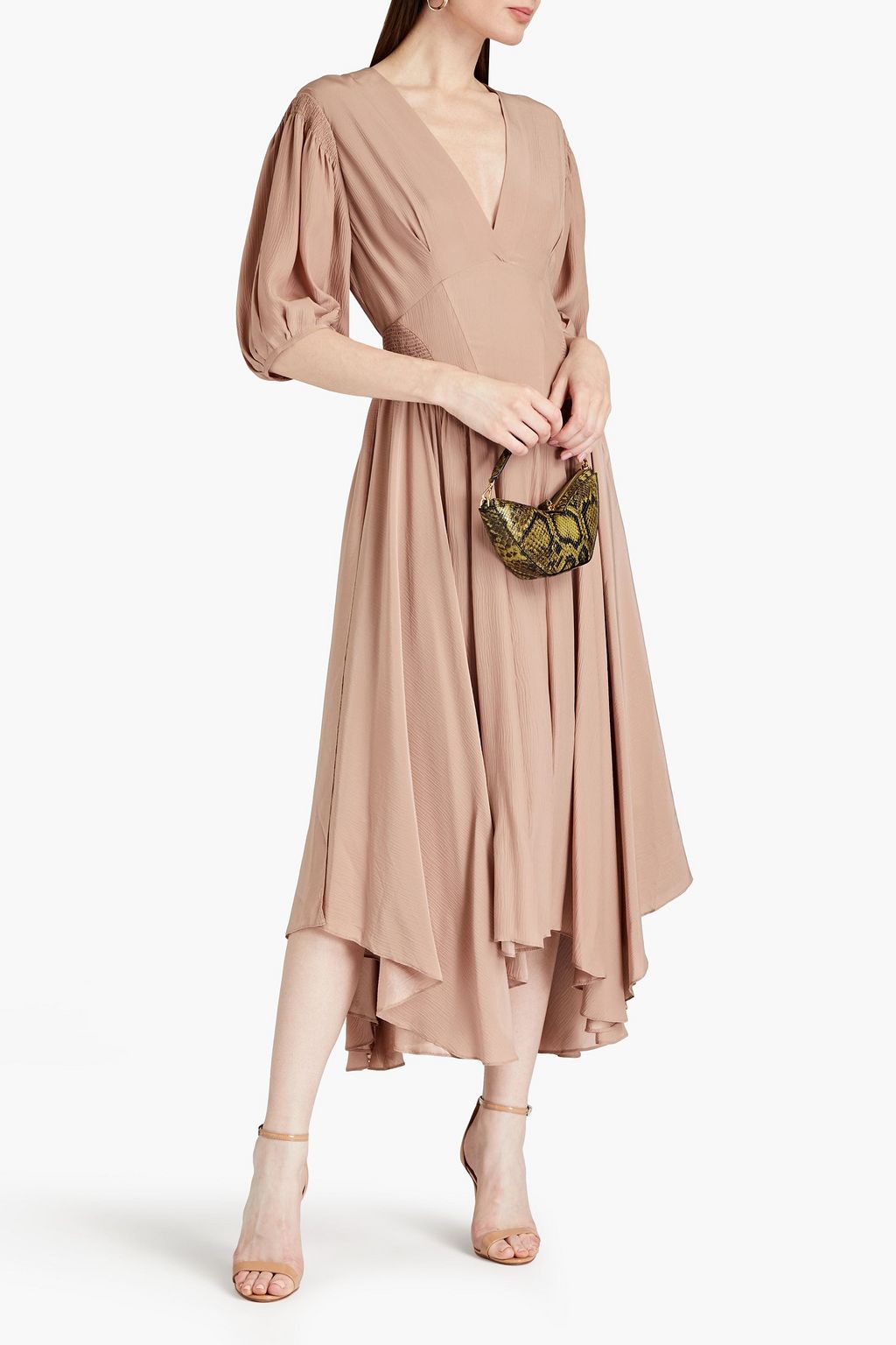 TOVE Veda pleated silk-crepon midi dress