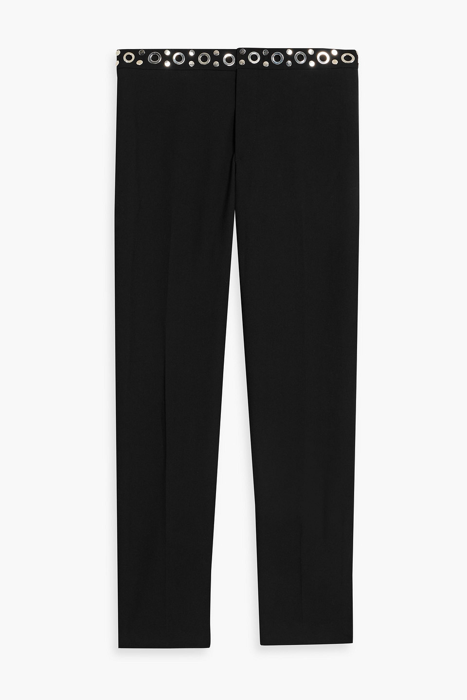 mcqueen - tapered embellished cupro-twill pants - black - it 48