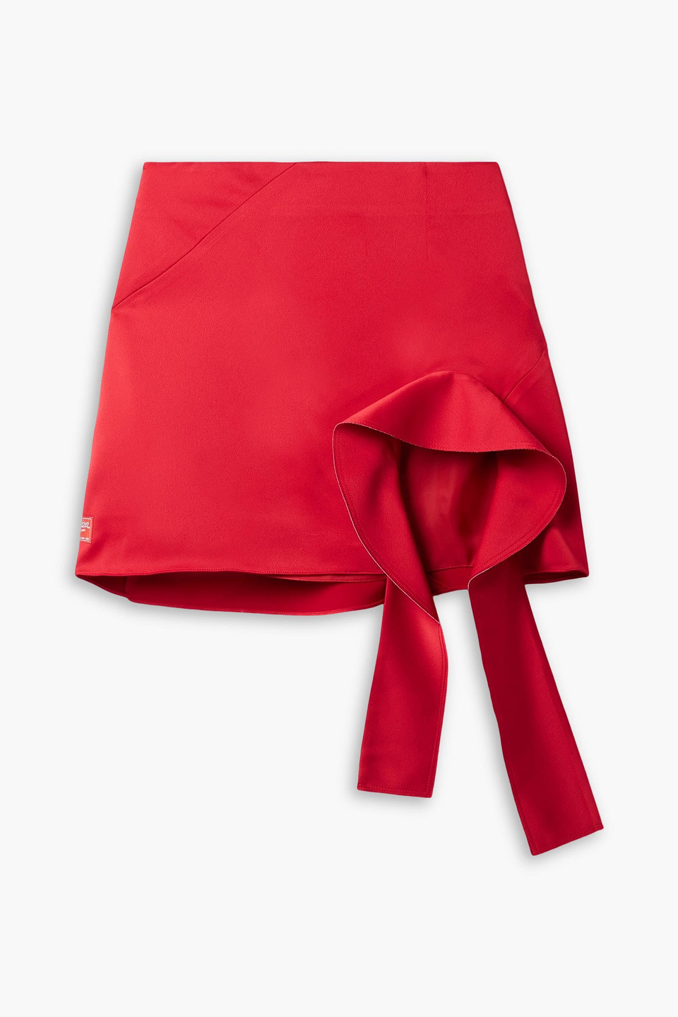 Cutaway duchesse-satin mini skirt