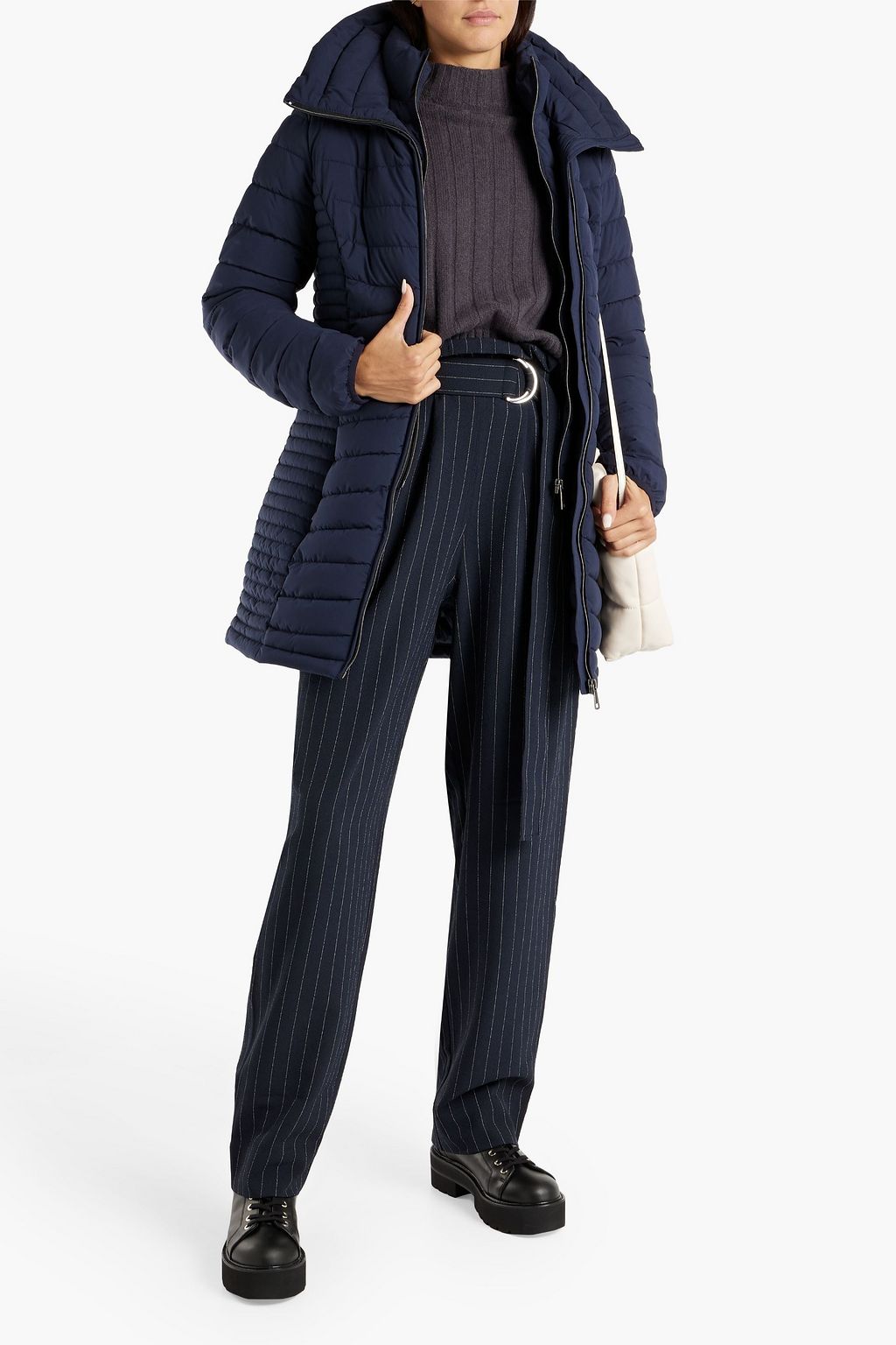 DKNY Quilted shell hooded coat