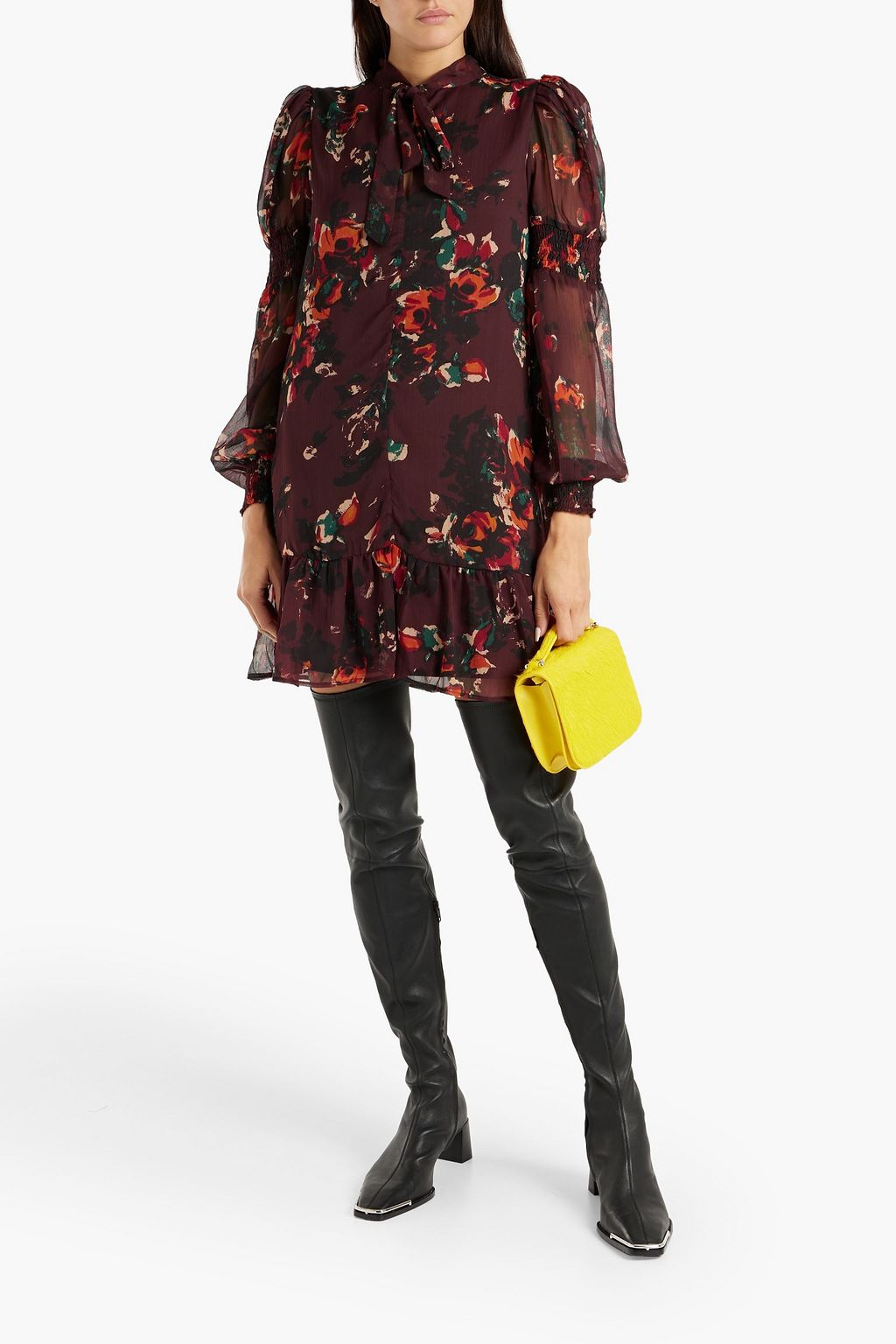 WALTER BAKER Yasmine floral-print georgette mini dress