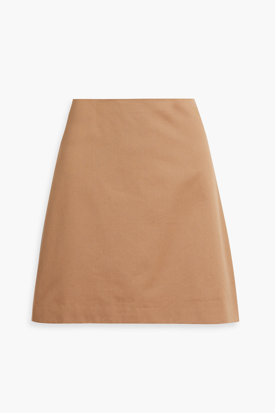 Theory Contrast-stitch Mini Skirt In Camel