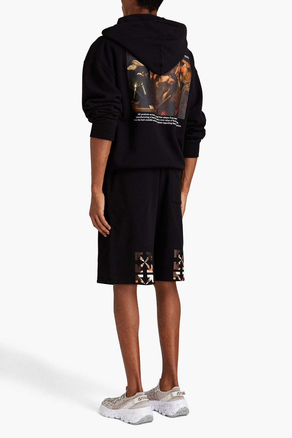 OFF-WHITE™ Printed cotton-fleece hoodie
