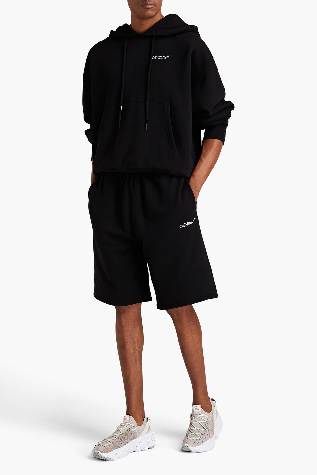OFF-WHITE™ Printed cotton-fleece hoodie