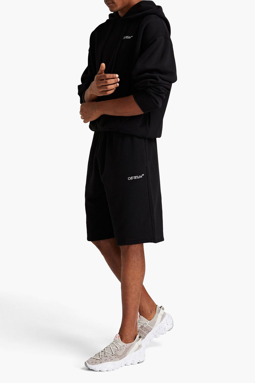 OFF-WHITE™ Bedruckte Shorts aus Baumwollfleece