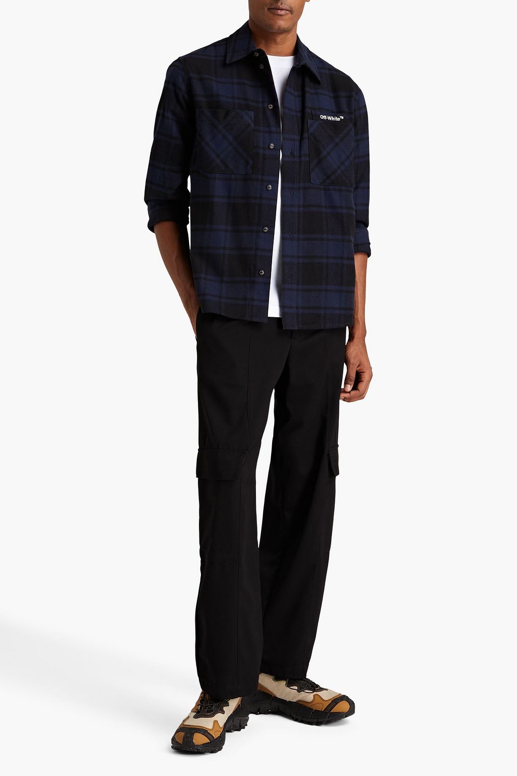 OFF-WHITE™ Kariertes Hemd aus Flanell aus einer Baumwollmischung mit Stickereien