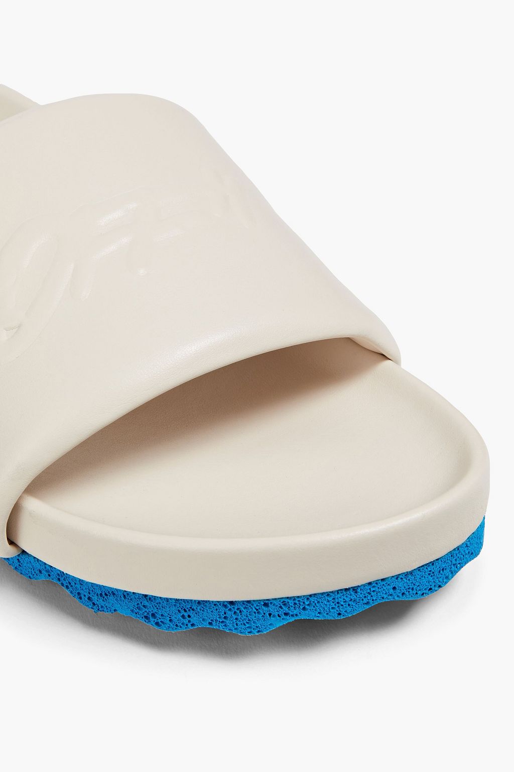 OFF-WHITE™ Two-tone embossed leather slides