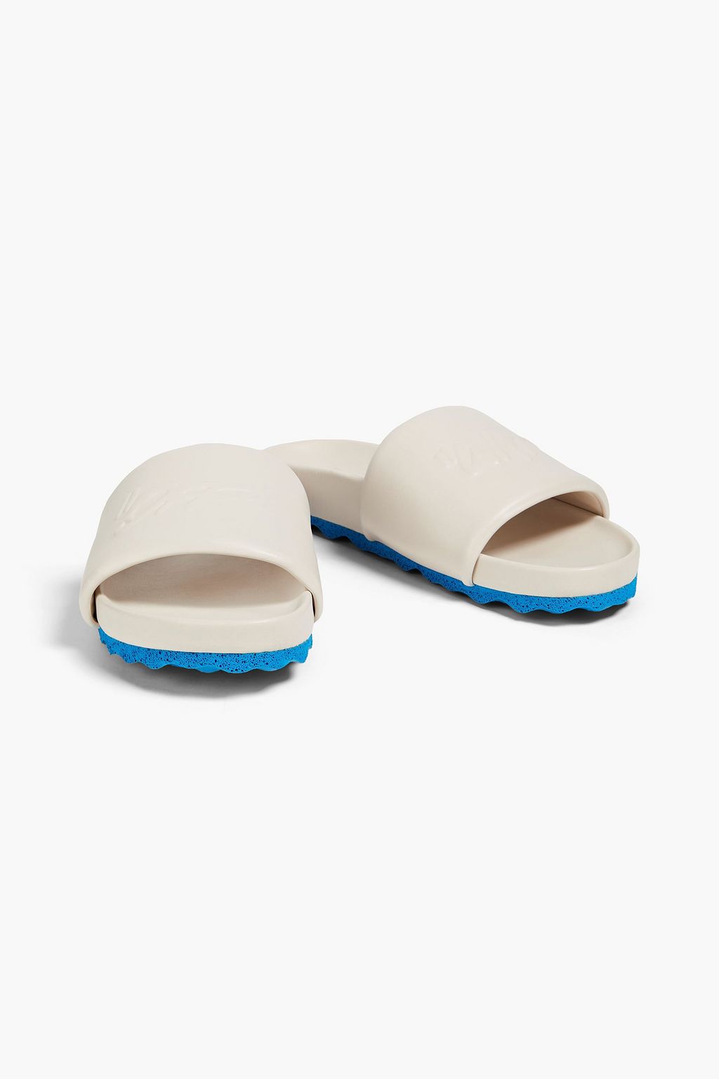 OFF-WHITE™ Two-tone embossed leather slides