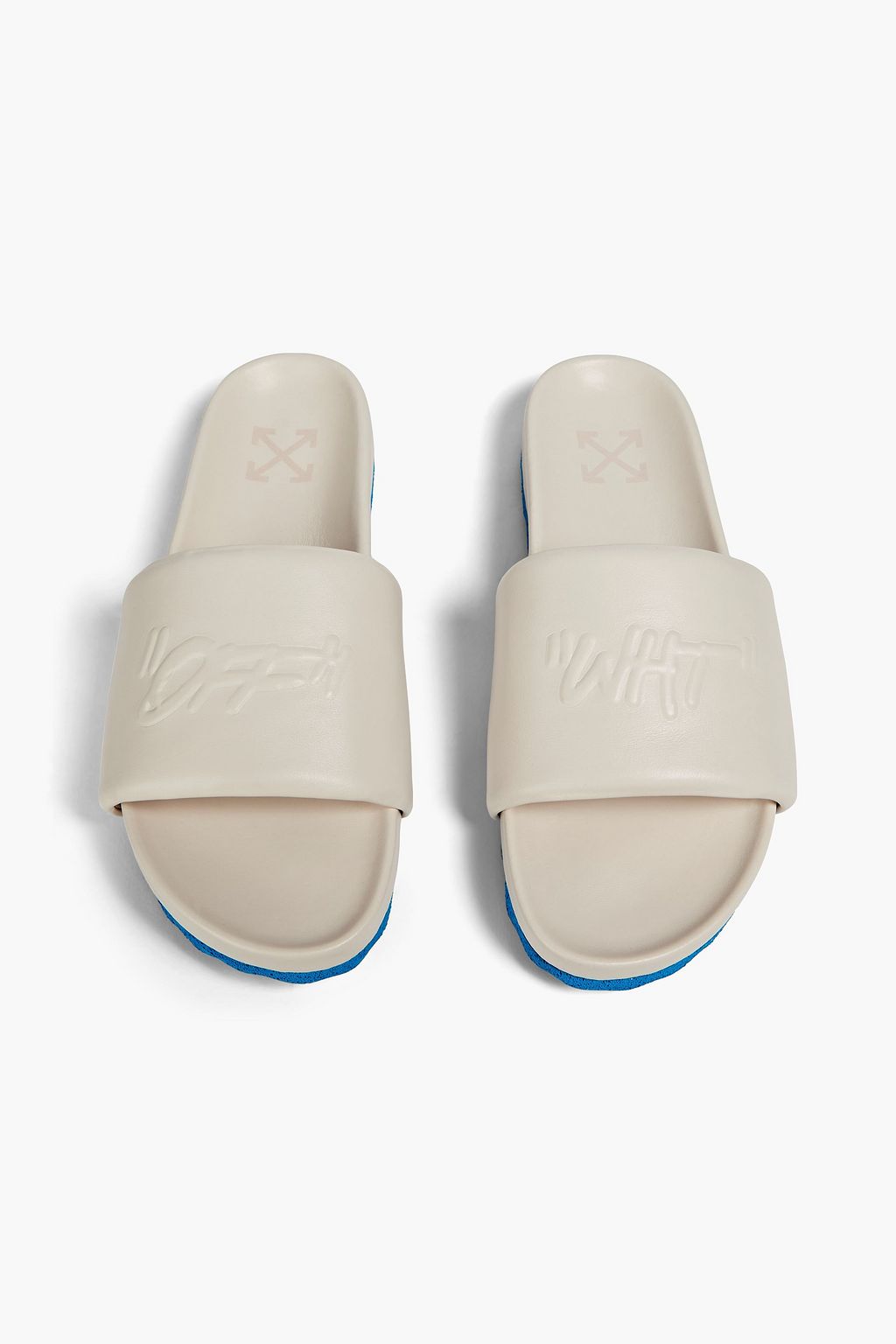 OFF-WHITE™ Two-tone embossed leather slides
