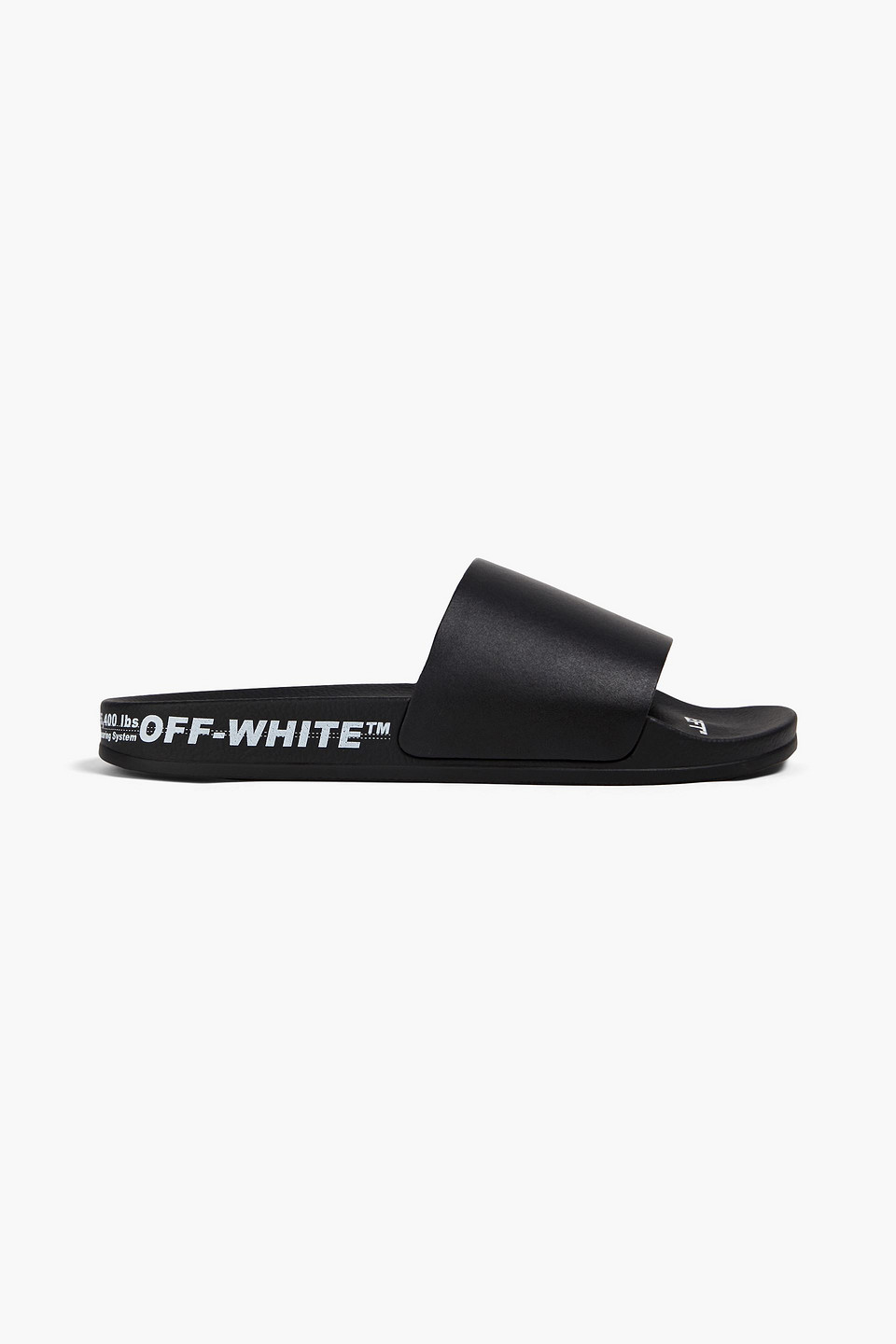 Off-white Logo Print Slides In Black Rubber In Black