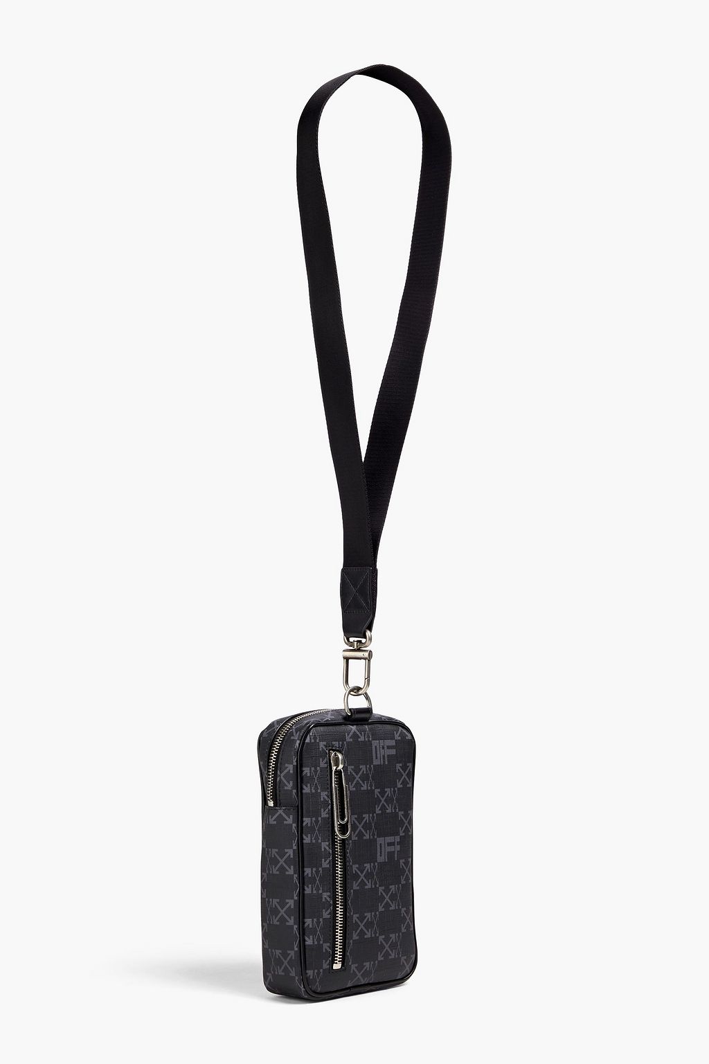OFF-WHITE™ Printed faux leather phone pouch
