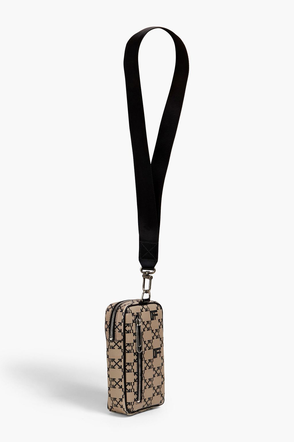 OFF-WHITE™ Printed faux leather phone pouch