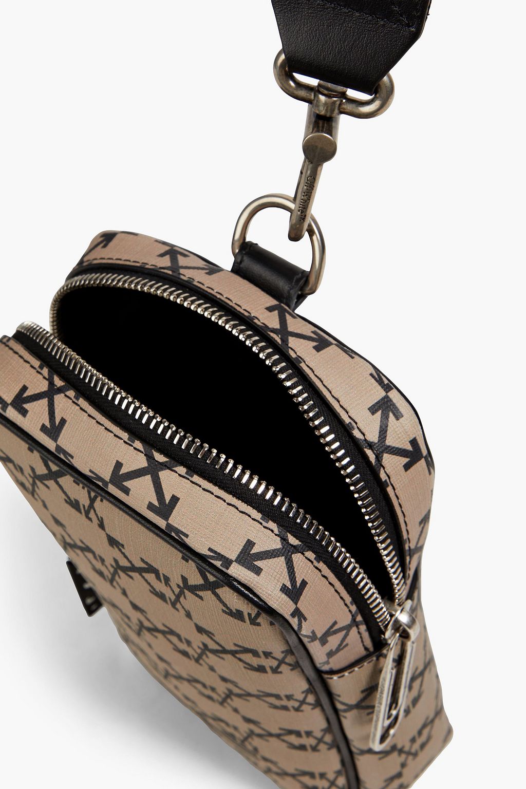 OFF-WHITE™ Printed faux leather phone pouch
