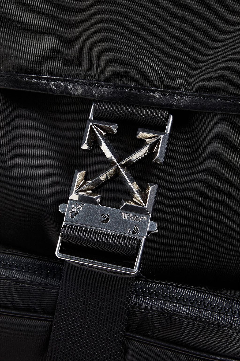 OFF-WHITE™ Arrow faux leather-trimmed nylon backpack