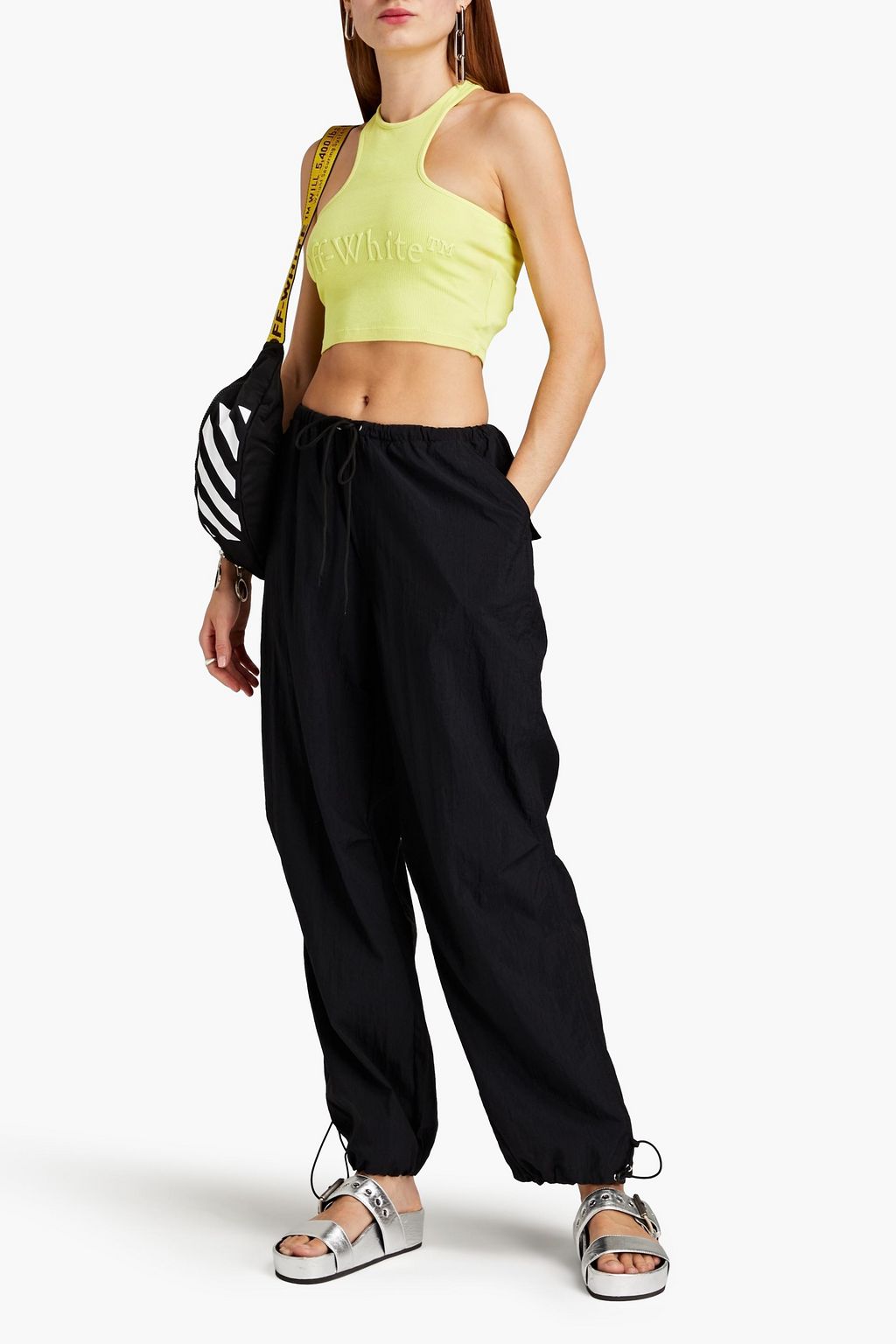 OFF-WHITE™ Appliquéd ribbed stretch-cotton jersey tank