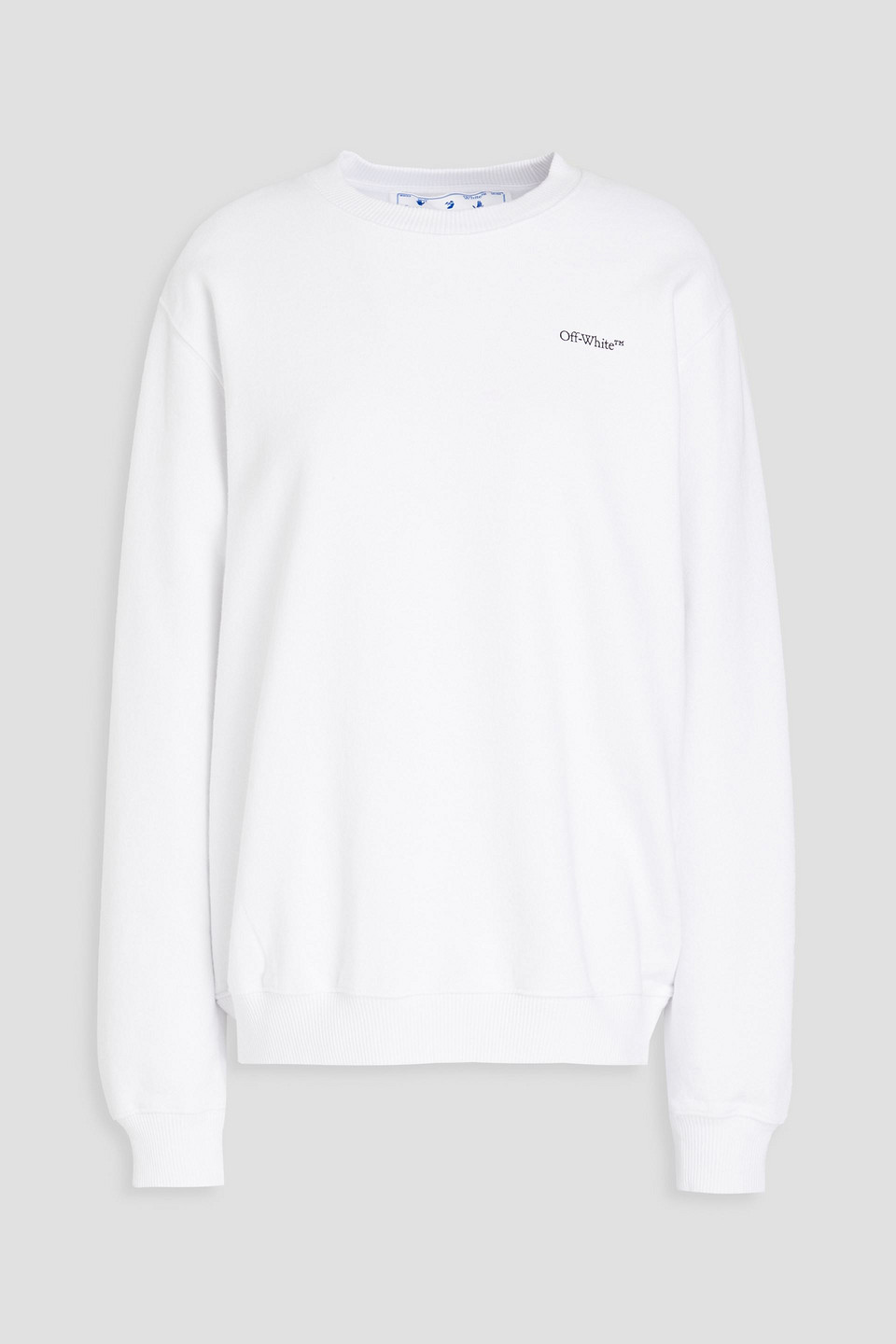 Off-white Printed French Cotton-blend Terry Sweatshirt In White