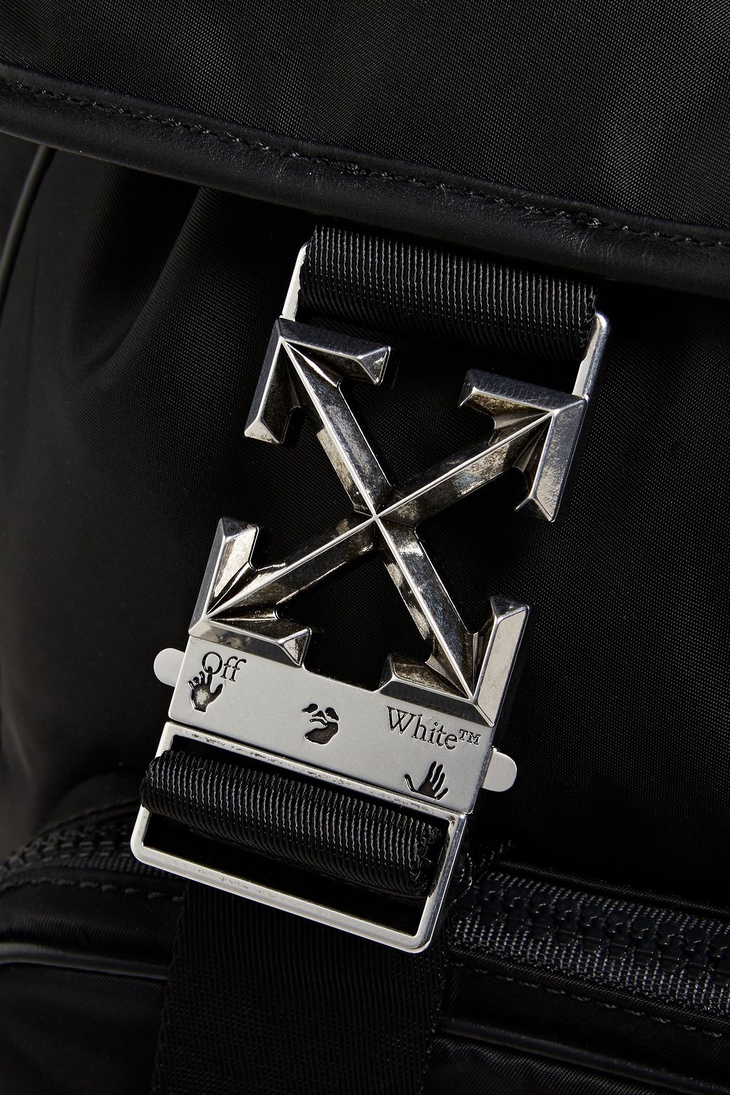 OFF-WHITE™ Leather-trimmed twill backpack