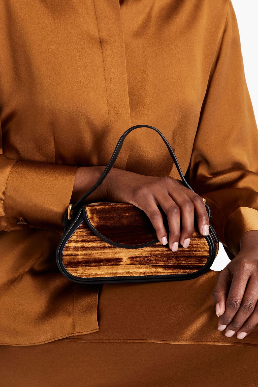 BY FAR Uma Mini crushed-velvet tote
