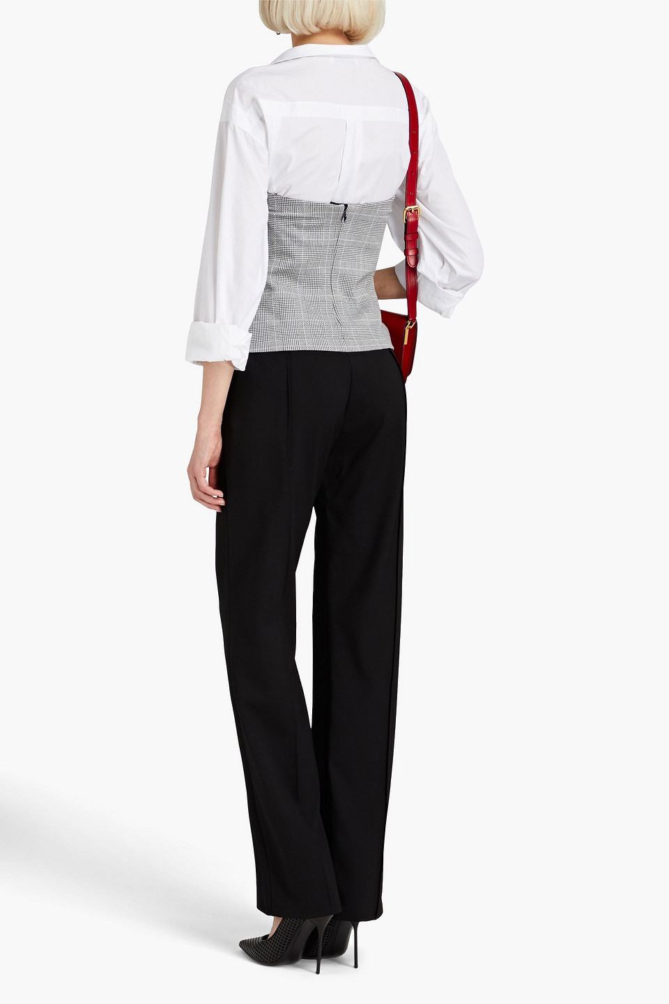 Shop Carolina Herrera Wool-blend Twill Straight-leg Pants In Black