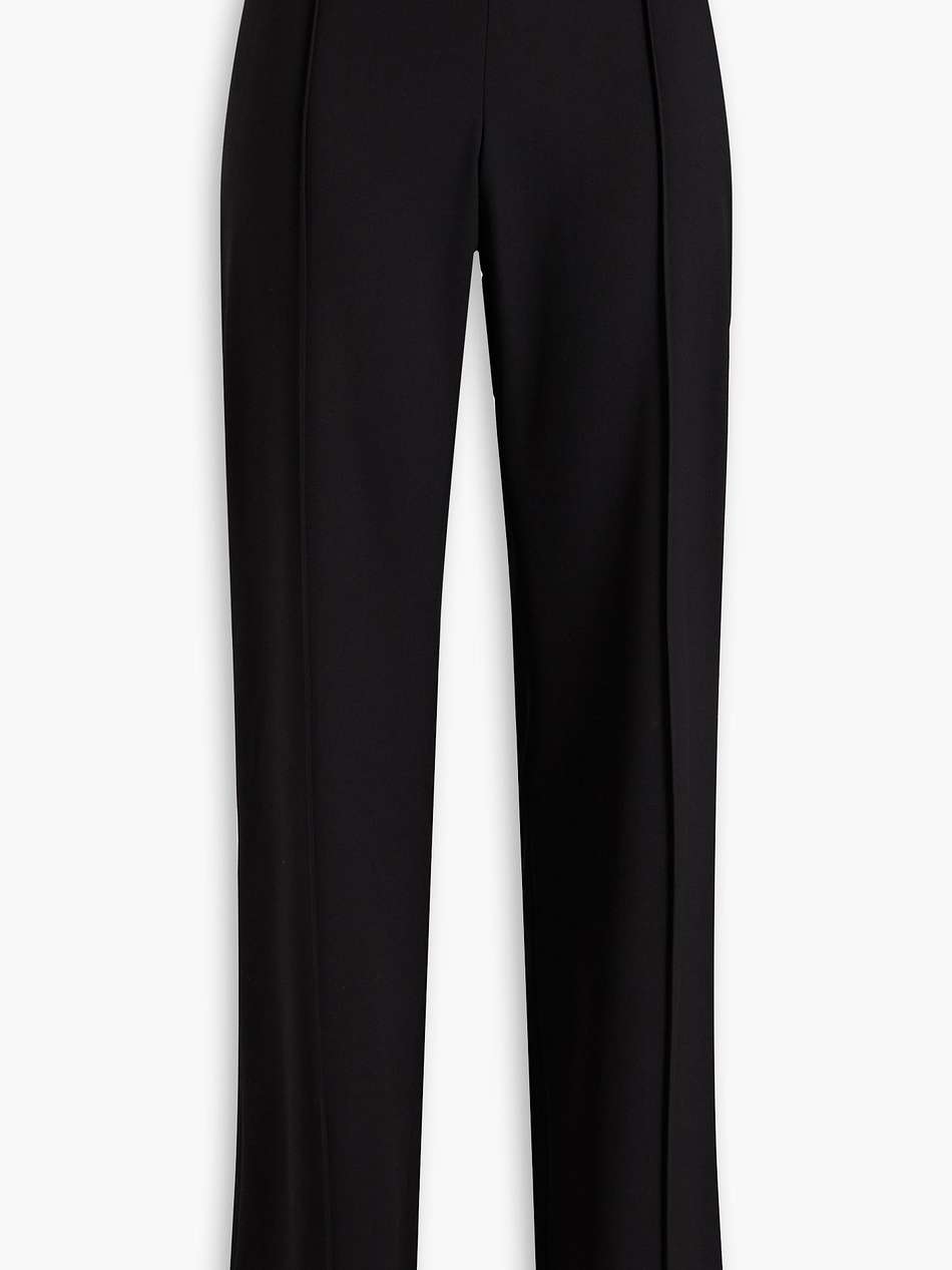 wool-blend twill straight-leg pants