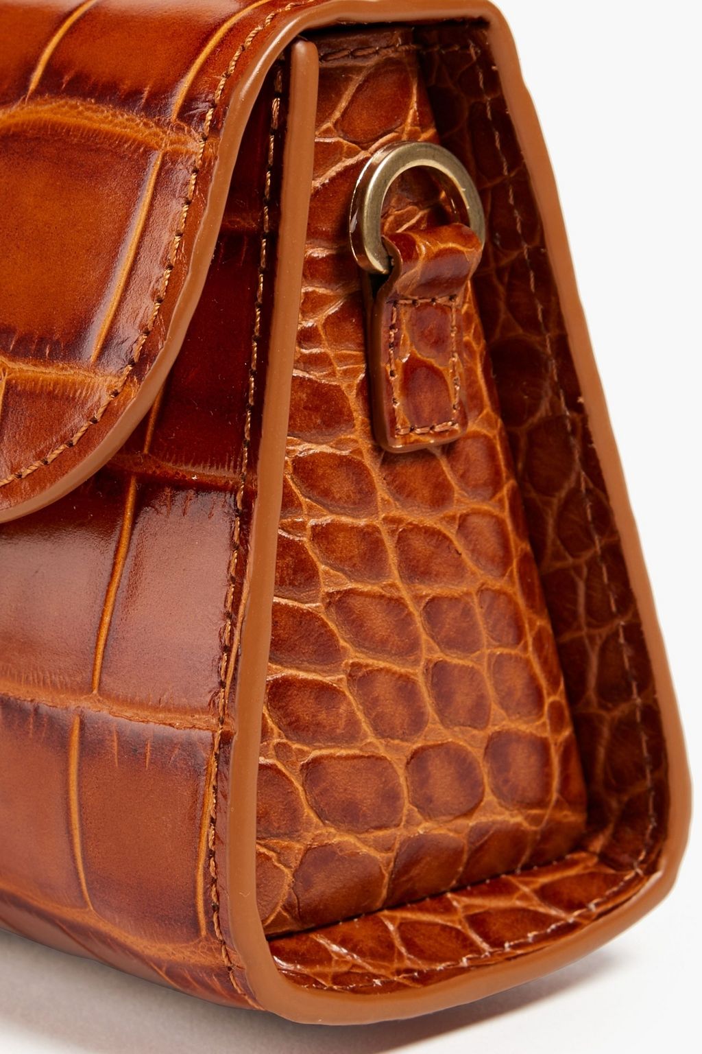 BY FAR Faux croc-effect leather tote