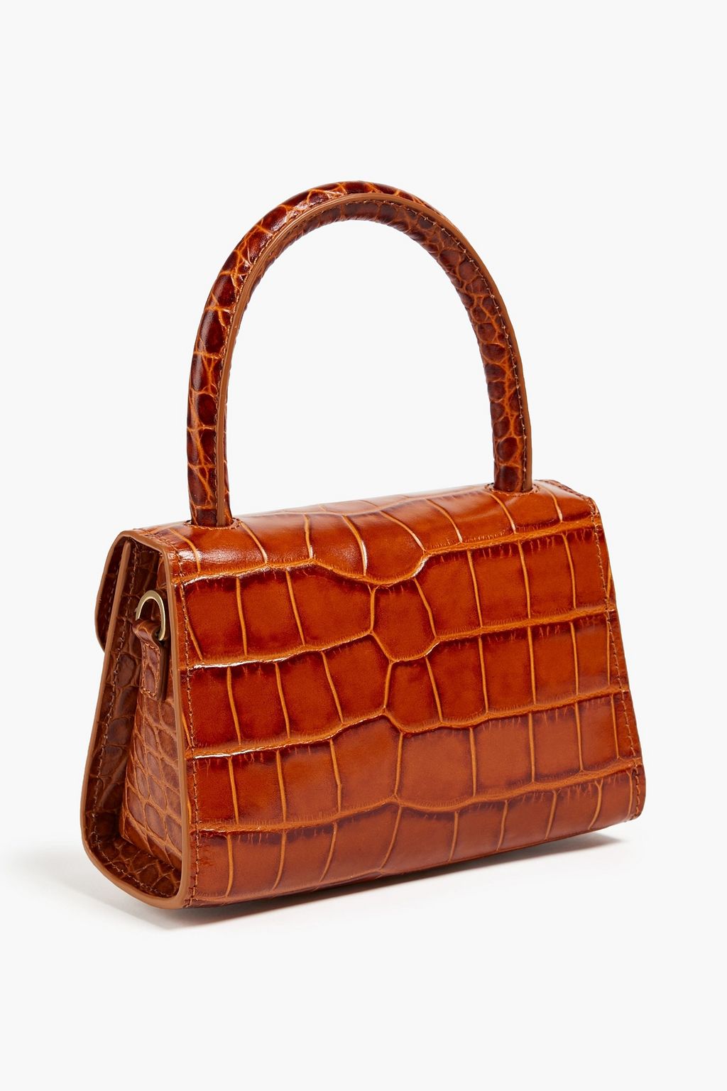 BY FAR Faux croc-effect leather tote