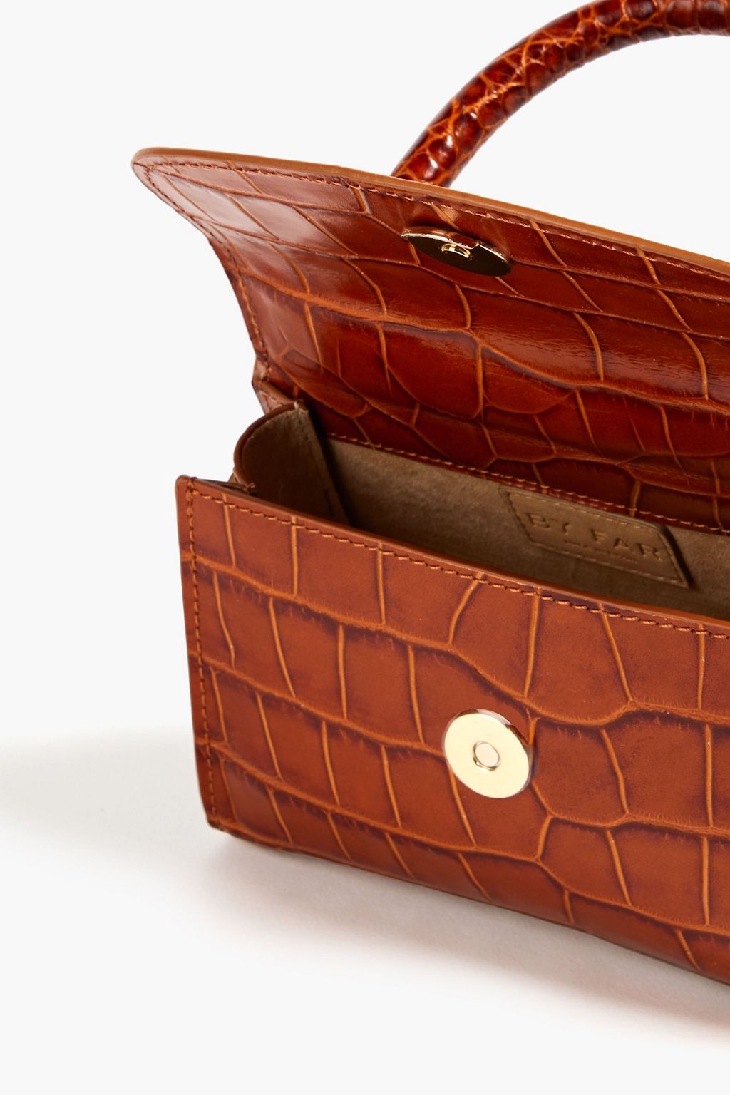 BY FAR Faux croc-effect leather tote