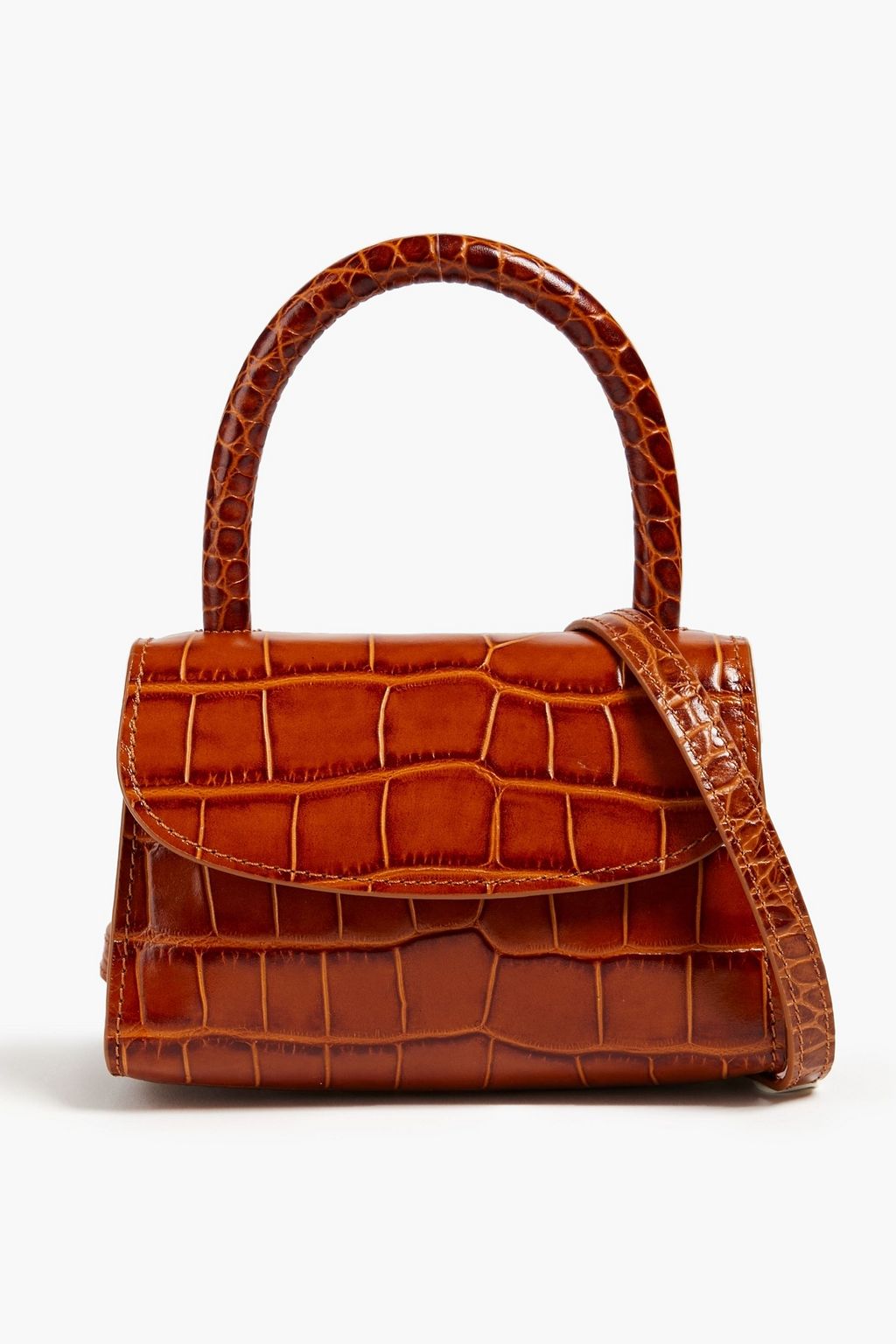 BY FAR Faux croc-effect leather tote