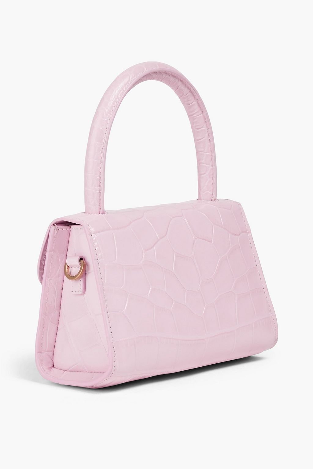 BY FAR Mini croc-effect leather tote