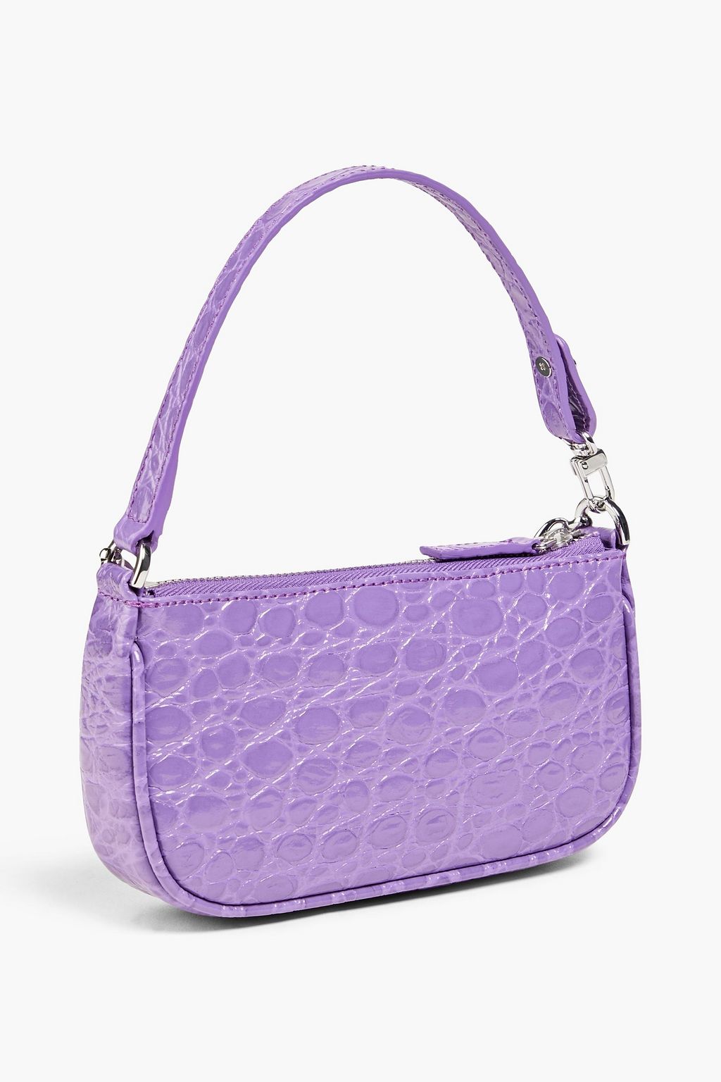BY FAR Mini Rachel croc-effect leather shoulder bag