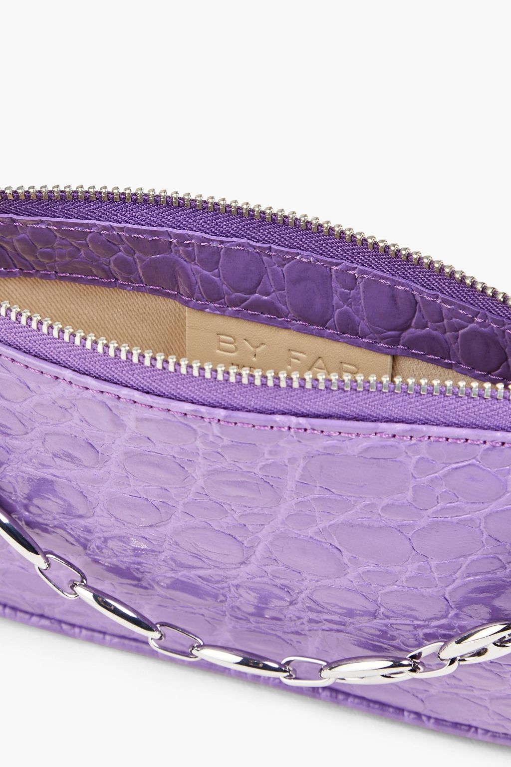 BY FAR Mini Rachel croc-effect leather shoulder bag