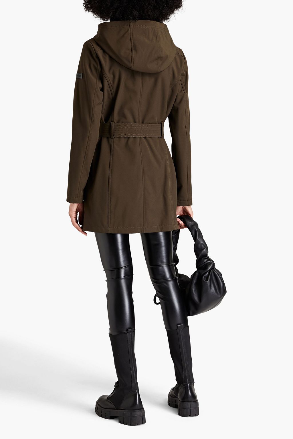 DKNY Belted shell hooded raincoat | THE OUTNET