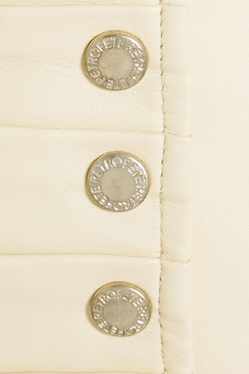 RETROFÊTE Willa pleated leather mini skirt