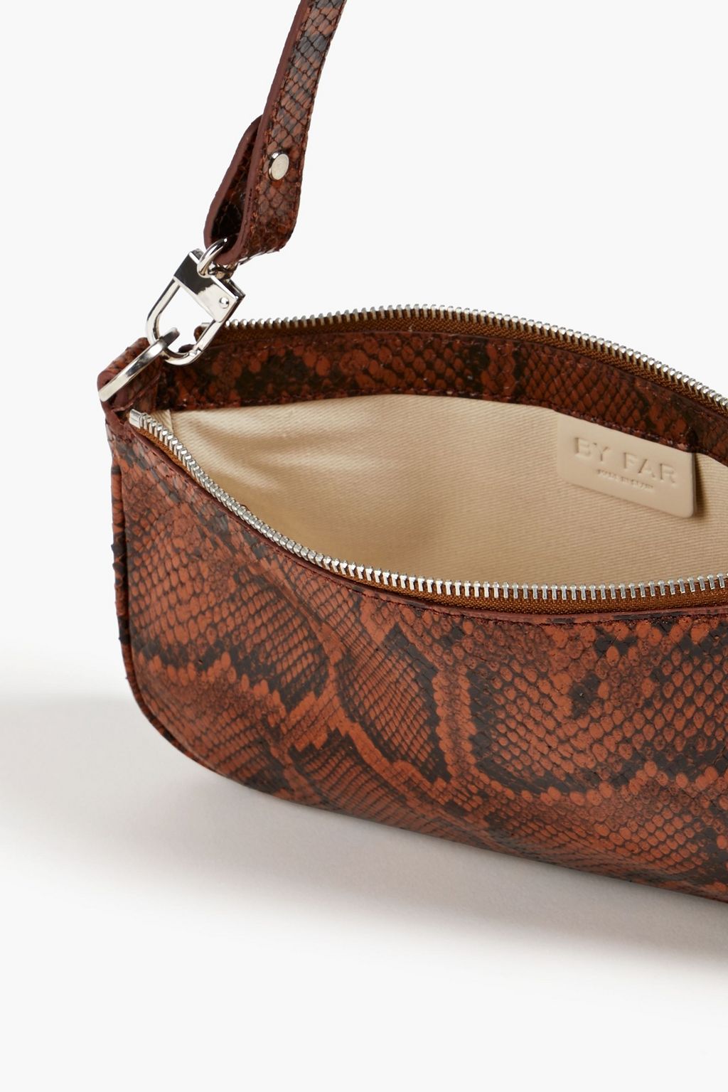 BY FAR Rachel snake-effect leather shoulder bag