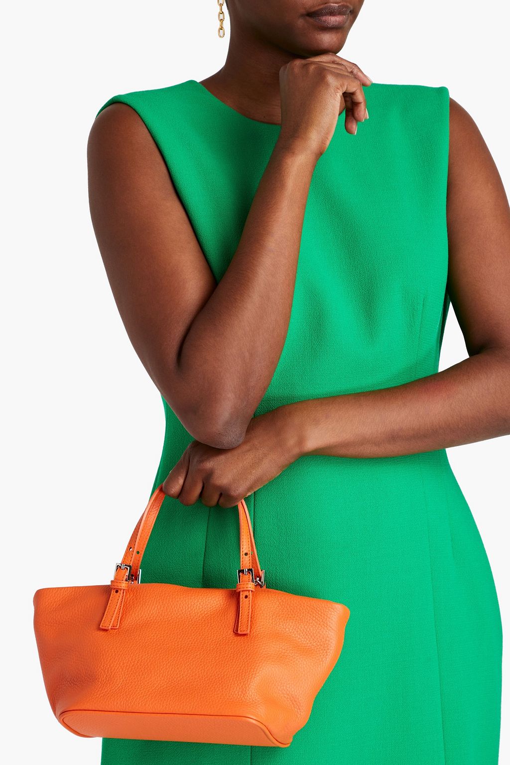 BY FAR Lulu pebbled-leather tote