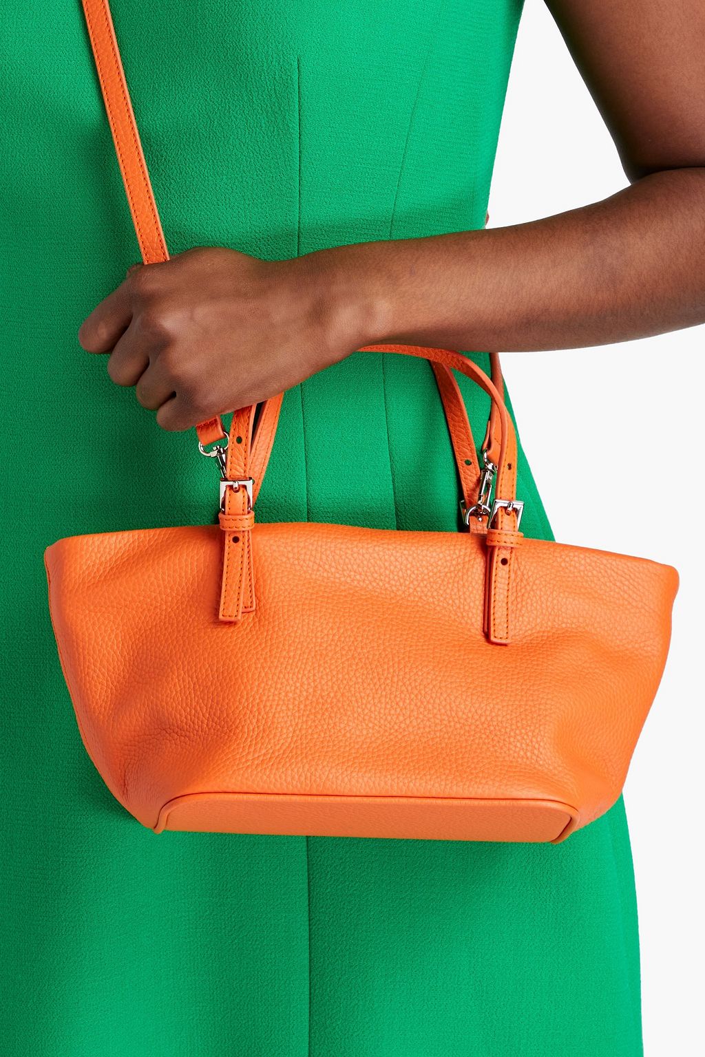 BY FAR Lulu pebbled-leather tote