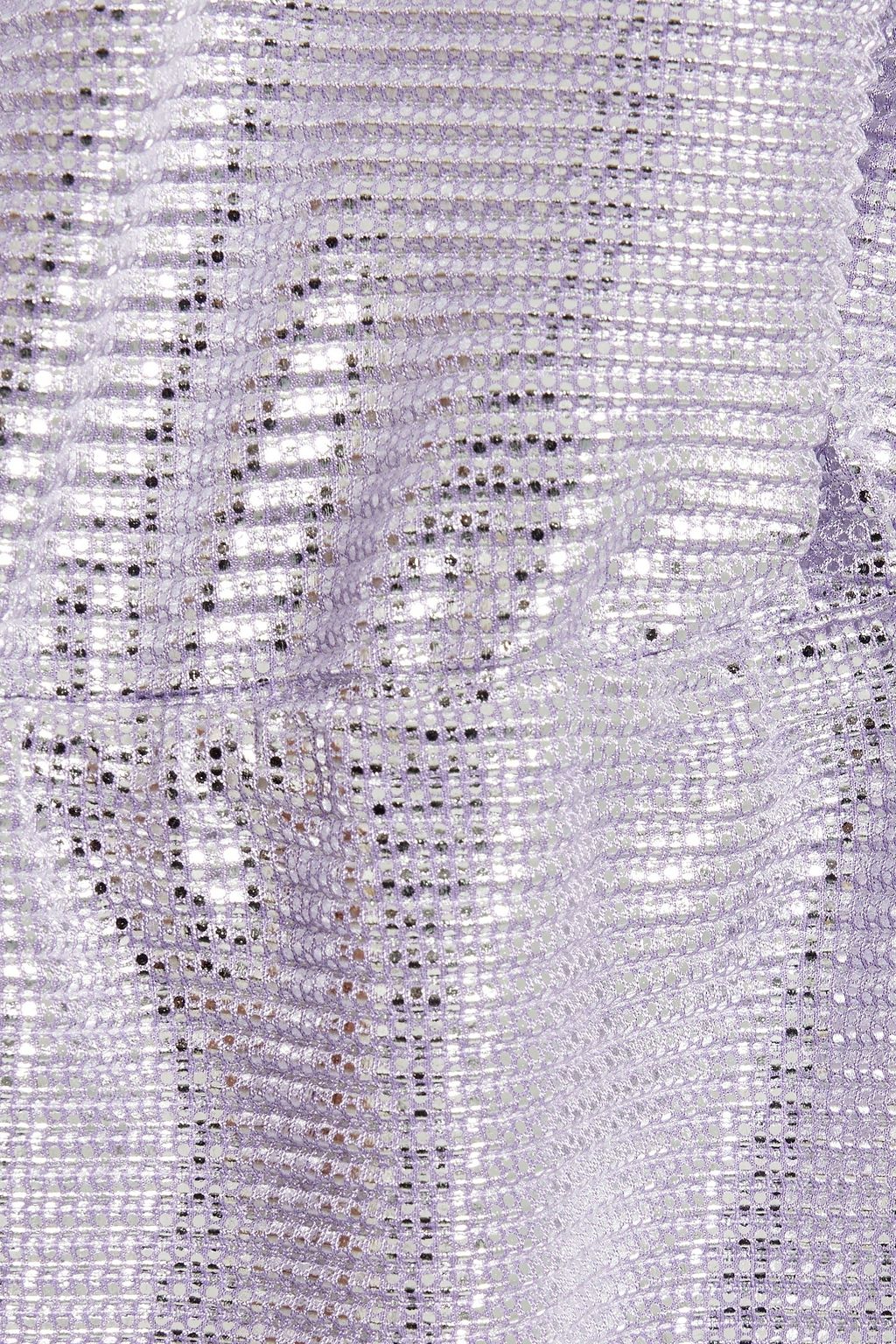 MAJE Metallic printed ribbed jersey mini dress