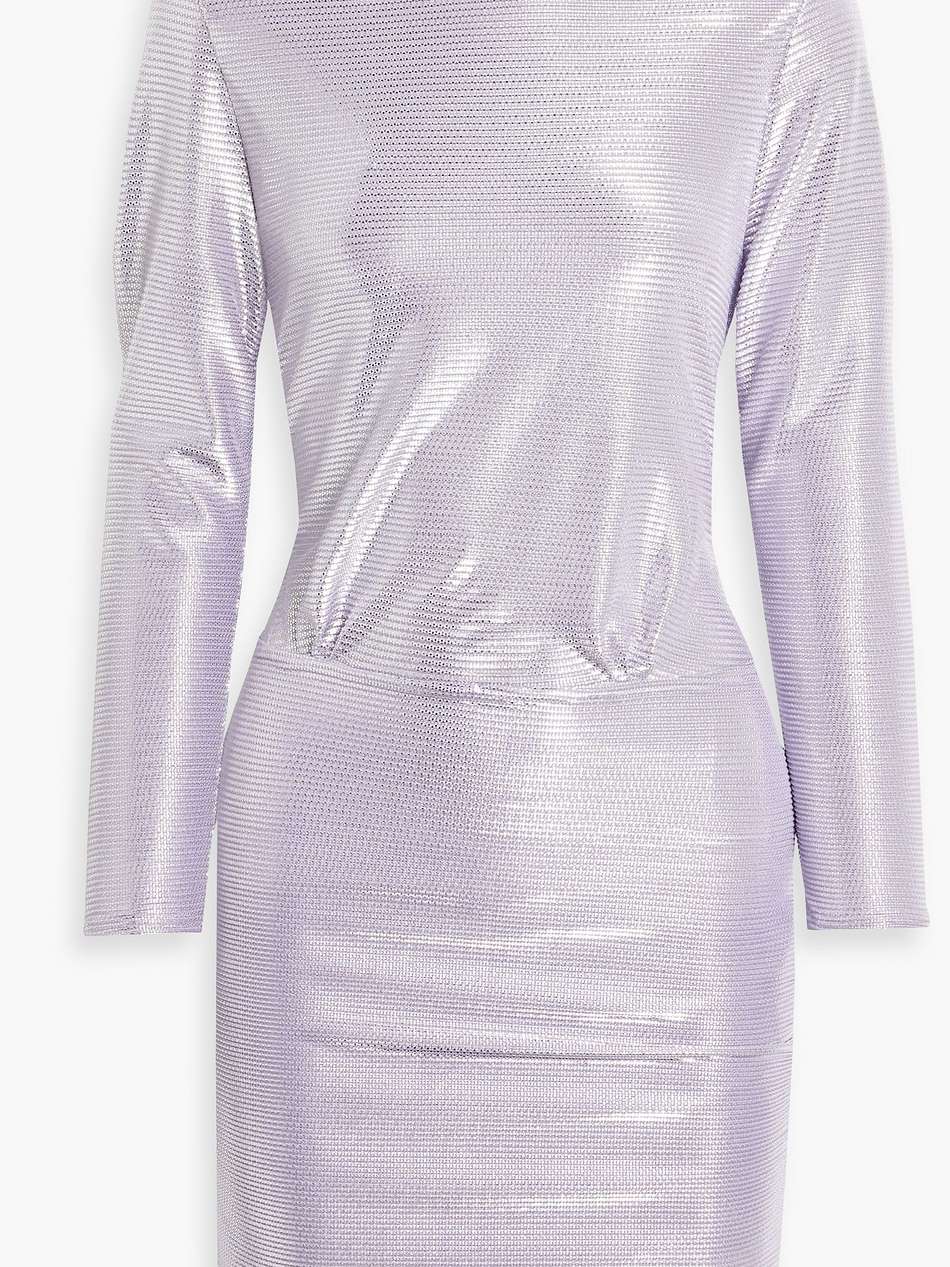 metallic printed ribbed jersey mini dress