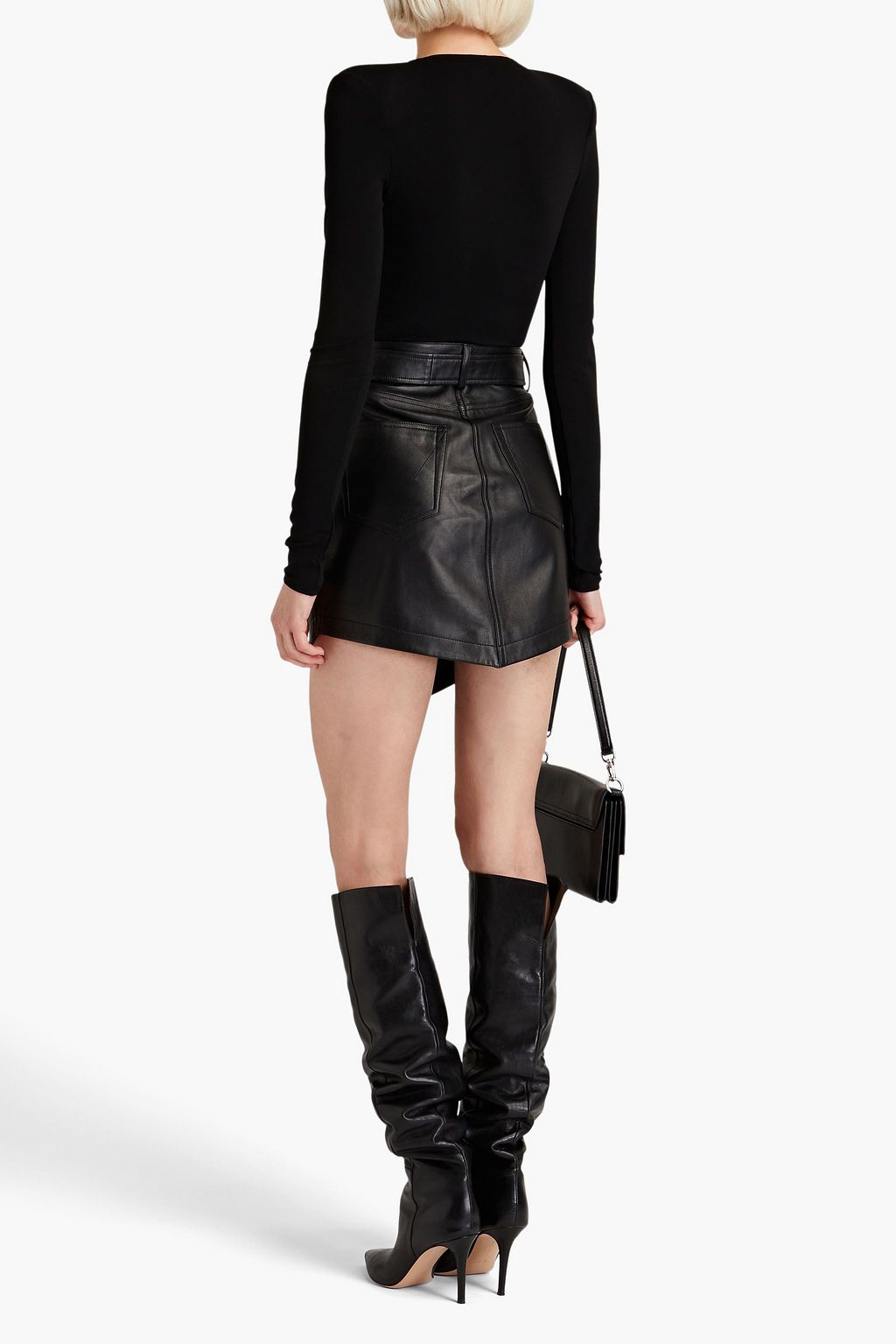 ALEXANDRE VAUTHIER Asymmetrischer Minirock aus Leder